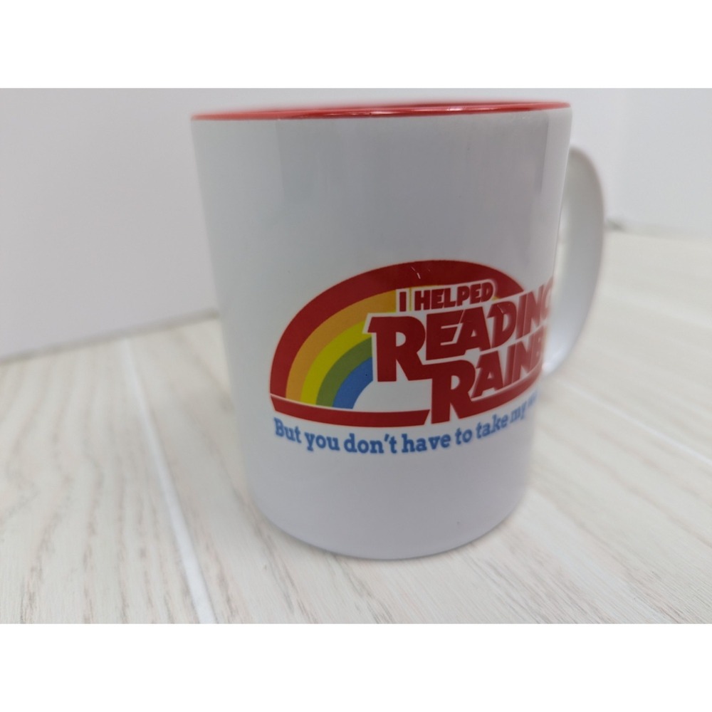 Reading Rainbow Coffee Mug Vintage I helped Reading Rainbow red inner - Picture 6 of 11